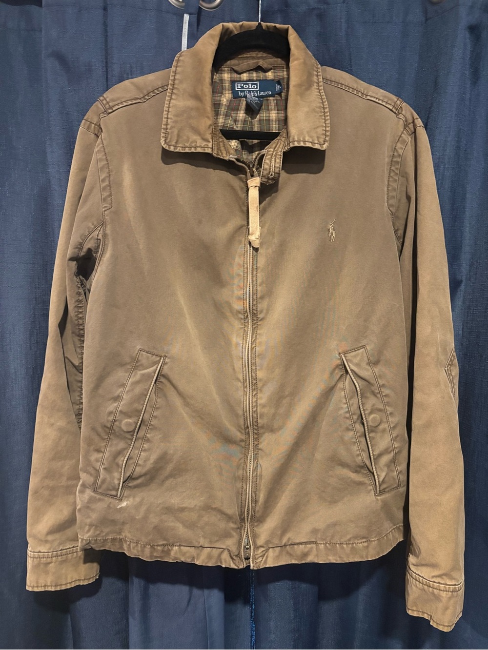 VTG Polo Ralph Lauren Heavy Canvas Harrington Jacket Brown Earth Tone